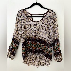 Blu Pepper Women’s Long Sleeve Boho Blouse